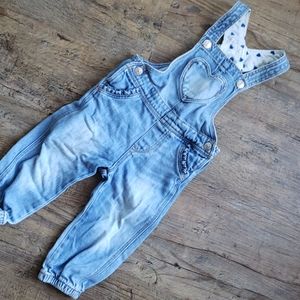 Baby Girls H&M Overalls with Heart detail